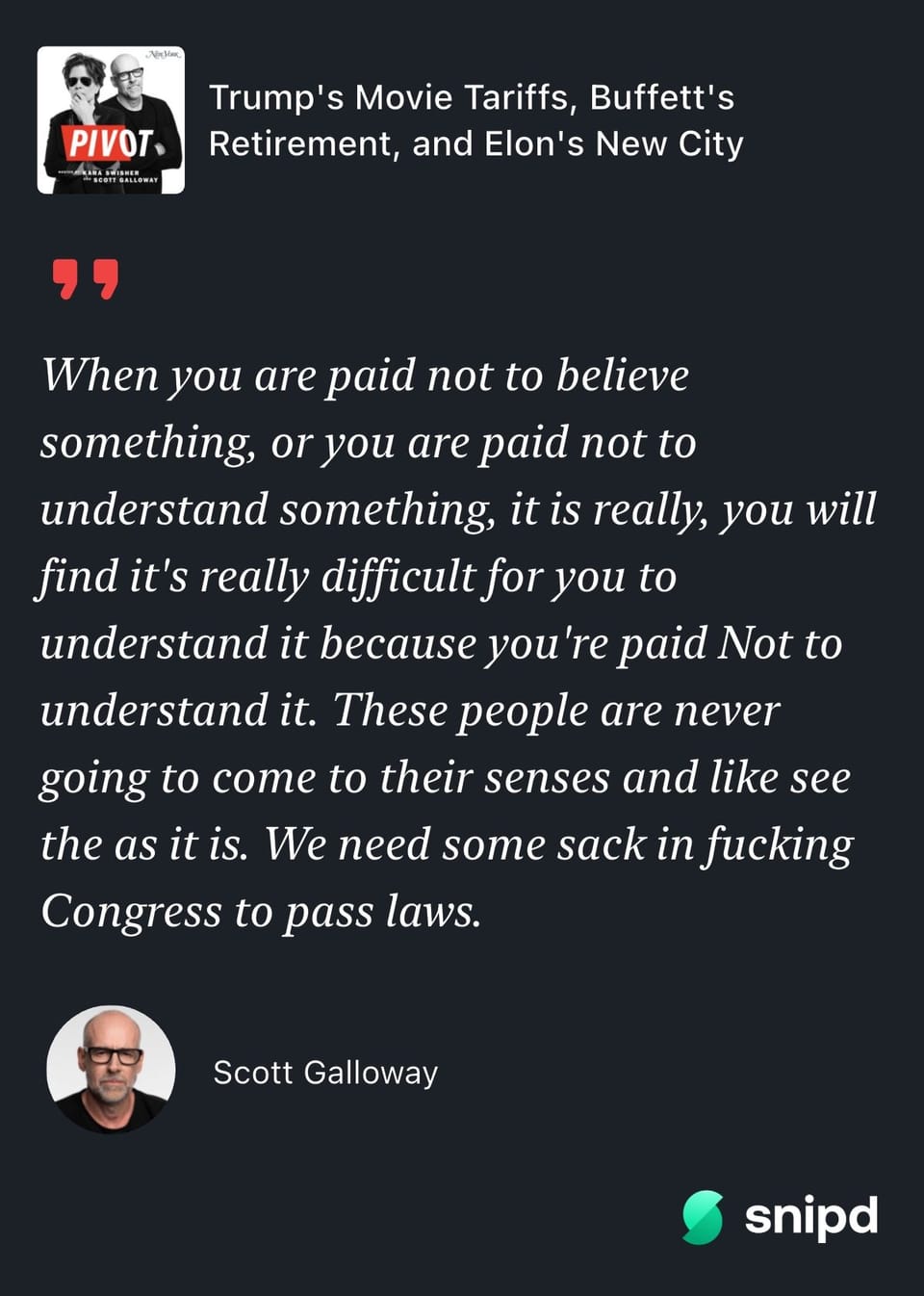 Galloway on form